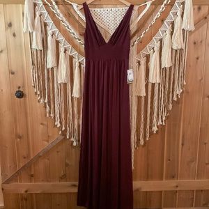 La Femme Fashion Dark Berry Evening Dress Gown Size 10 Medium